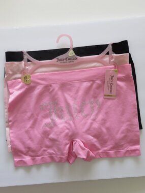 (#135)  Juicy Couture Intimates 3 Pack Logo Boyshort Panties